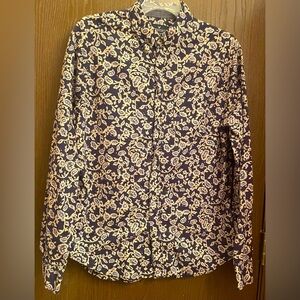 American Eagle Seriously Soft Women Floral Button Down Longsleeve Shirt Sz-M